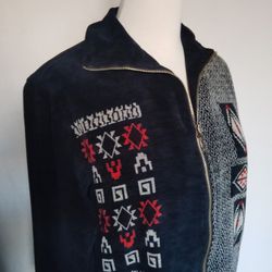 Chico's Design Women's Southwestern Aztec Cardigan Light Jacket Size 1 