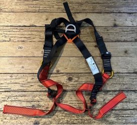 Maaoo Safety Belt Full Body Harness Black/Orange With Adjustable Straps NEW