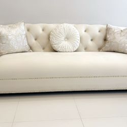  Farah Cream Velvet Sofa