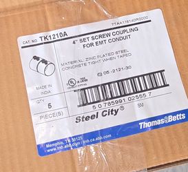 4" set screw couplers for emt conduit