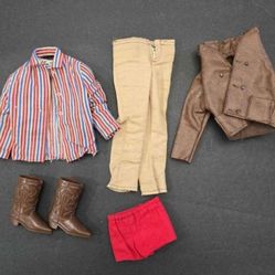 Vintage BARBIE Ken Clothing Rally Gear 1429- Leather Jacket Pants Shirt Boots