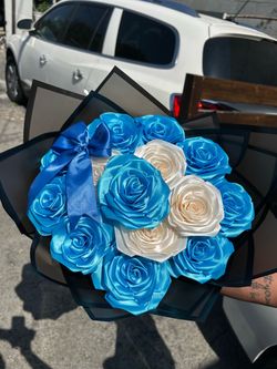 BLUE , WHITE , FLOWERS 💐