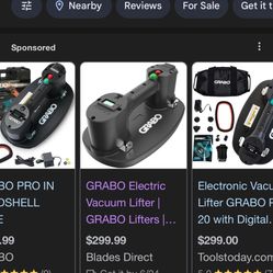 GRABO Electric Vacuum Lifter - Choose Drop down box: 1 Battery / 2 Battery / Pro Grabo