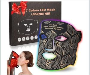 Red Light Therapy for Face, 7＋1 Colors LED Face Mask Light Therapy with 850NM Near-infrared, Portable Rechargeable Red Light Therapy Mask Skin Care De