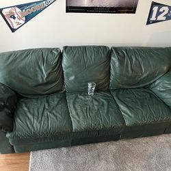 Leather Couch + Matching Recliner