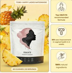 NEW Nuora Feminine Gummies - Pineapple 2 Pack Bundle