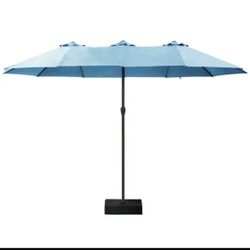 15 By 9 Feet Long Rectangular Large Outdoor Patio Umbrella With Base