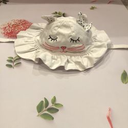 White Cat Hat For 12-24 Month Baby Girls