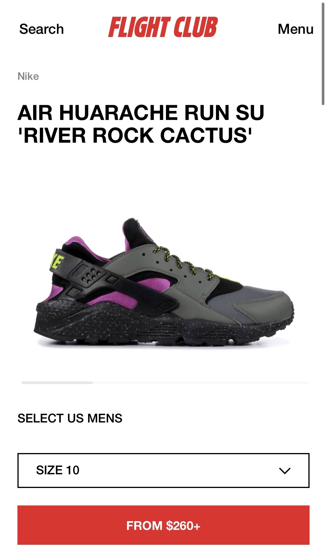 Nike Huarache River Rock Size 10 NEW