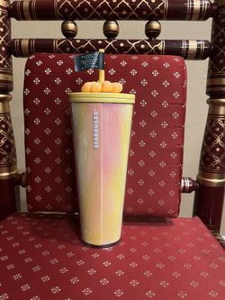 Starbucks 2025 Summer Swirl Yellow Orange Flower Charm Straw Topper Tumbler