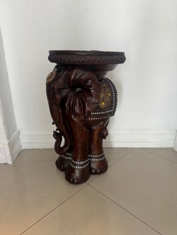 Decorative Elephant Pedestal Side Table