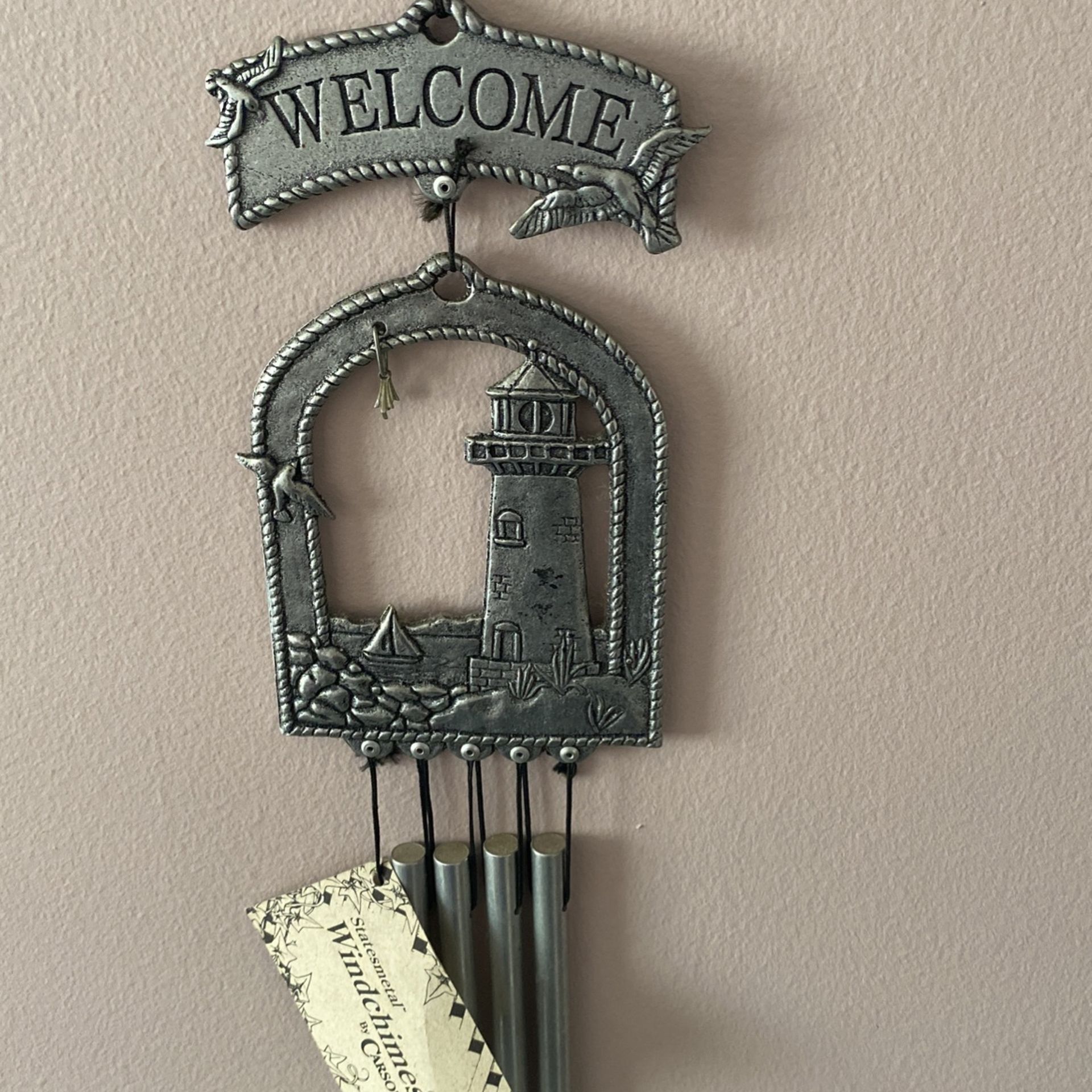 Welcome Metal Wind Chimes New With Tag