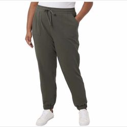 32 Degrees Ladies' Twill Jogger, Green (size : XXL)