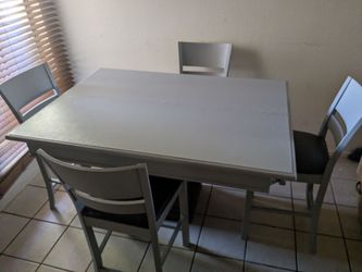 Light Blue Bar Height 4 Chair Dining Set