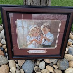 Kathryn Fincher -" Here's The Church, Here's the Steeple"...- canvas painting Print framed art. 20" x 18"...asking $40.00