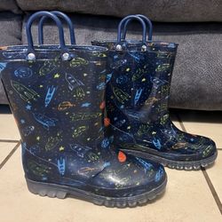 Outer Space Light Up Rain Boots Kid size 12