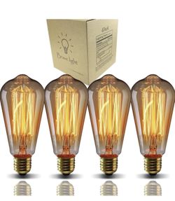 Vintage Light Bulbs,Bravelight Filament Light Bulbs,Edison Bulbs ST64 E26 40W Dimmable,Squirrel Cage Filament Edison Lihgt Bulb for Restaurant Home O