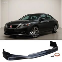 13-15 Honda Accord 4Dr JDM MD Style Front Bumper Lip Spoiler Chrome Molding