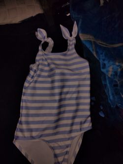 Toddler purple and white striped H&M swimsuit