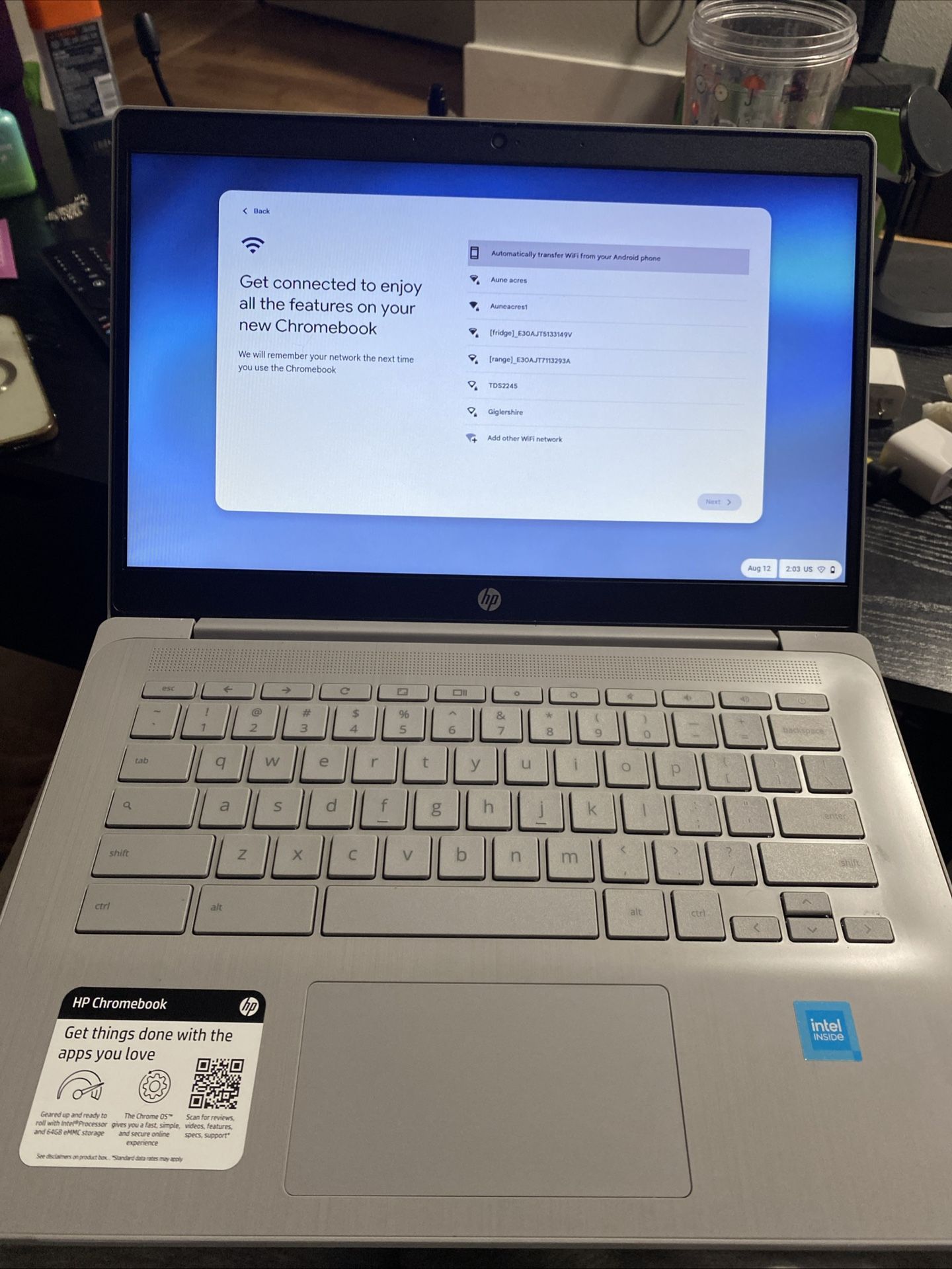 HP Chromebook 14" (64 GB eMMC, Intel Celeron, 2.6 GHz, 4 GB) Laptop - Modern.