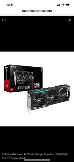 New ASRock Radeon RX 9070 Challenger 16gb Triple Fan 16GB GDDR6 PCIe 5.0 Graphics Card