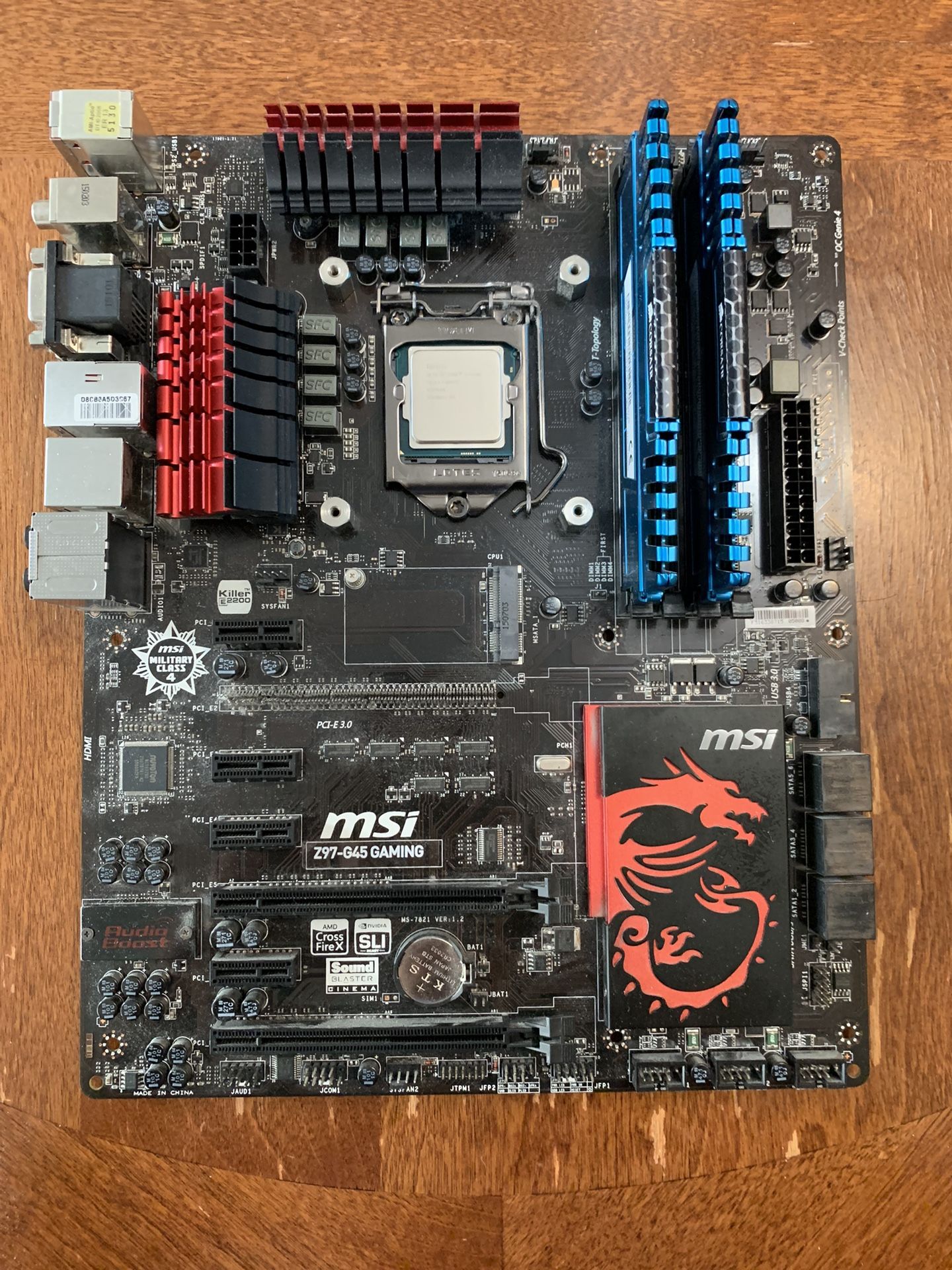 msi z97-g45 gaming plus intel i7 4790k and 16 gb of corsair ram