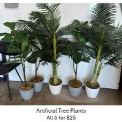 Group Of Artificial Plants. 5 Total
