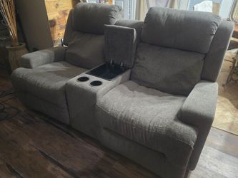 Power Rocking Recliner Console loveseat with Headtilt