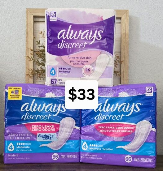Always Discreet Pads Size 4 Bundle $33 Near Costco In Panama Line #93313 