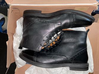 2 Leather Boots Brown New Black worn once Size 12