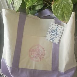 Trader Joe's large lavender tote bag