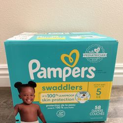 $20  Size 5.          58 Diapers