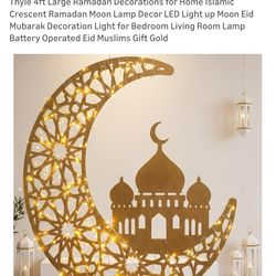 Thyle 4ft Large Ramadan Decorations for Home Islamic Crescent Ramadan Moon - NEW