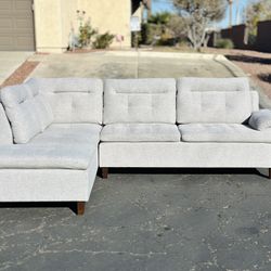 Light Gray Sectional Couch Sofa (Delivery Available)