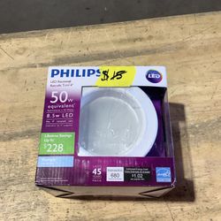   Philips 50-Watt Equivalent Daylight 4 in. Retrofit Trim Recessed Downlight Dimmable LED Flood Light Bulb (E)*
