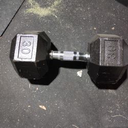 30 lbs Single Rubber Dumbbell 