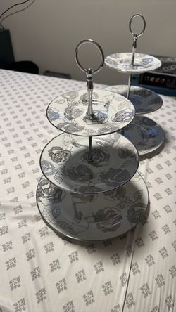 Ceramic Three-layer String Plate Candy Plate Storage Plate Luxury Decoration Fruit Candy Plate Hand Plate Home Living Room Home Decoration