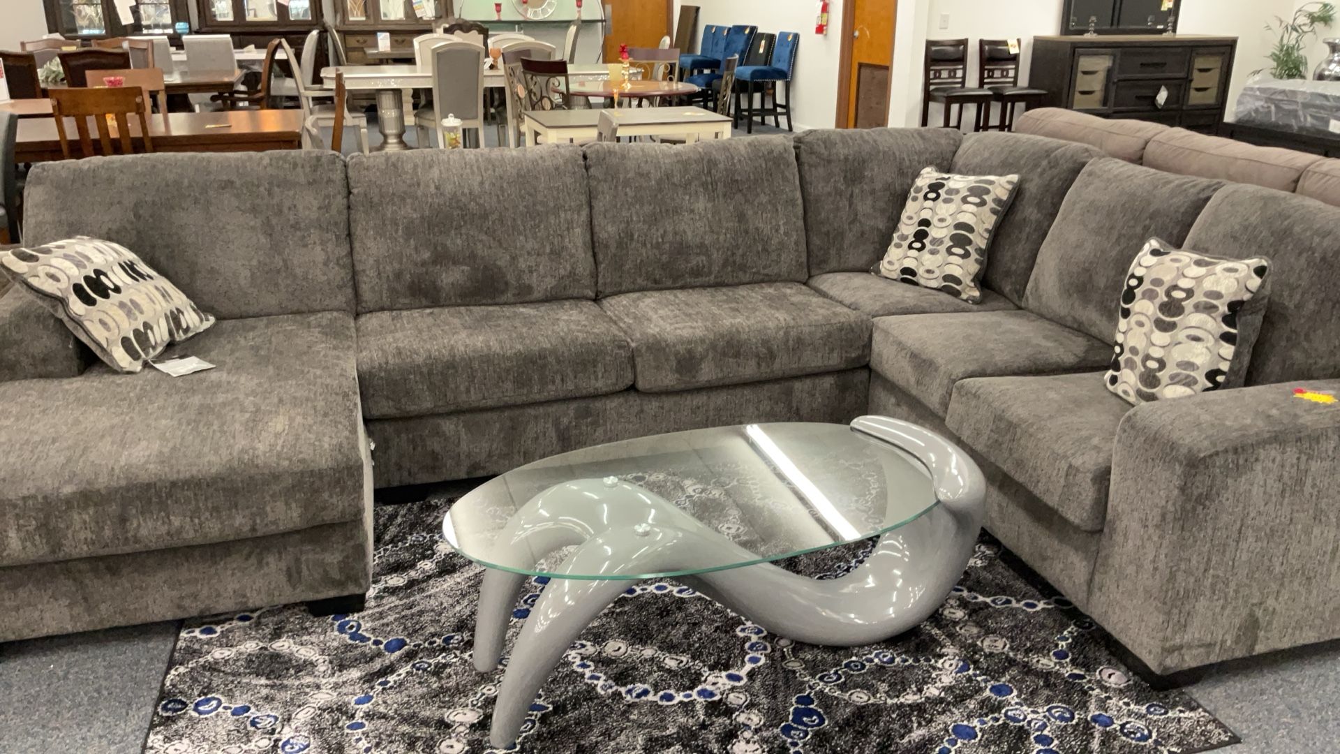 Grey Material Sectional Was $1789 Now $1599