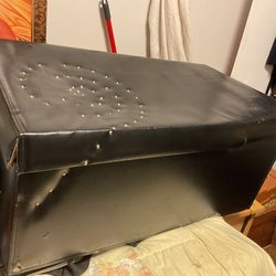 A Beautiful, Black, Deep Ottoman (33” Long X 16” High X 18” Wide X13” Deep) A Little Cut On One Side Of The Top, And On the Bottom ( NO SHIPPING)