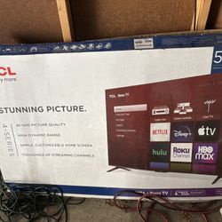 50” TCL Roku tv With Remote