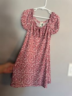 Girl Pink Flowery Dress Size 6