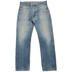 Vintage Levis 501 Button Fly Jeans 33 x 32 Medium Wash Straight Leg Made In USA