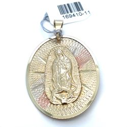 10Kt Two Tone Gold Virgin Mary Jesus Pendant 4.40g 169410/11