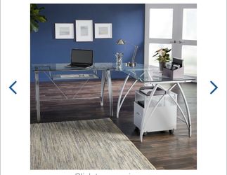 L-Shaped Glass Desk