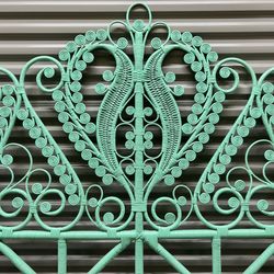 Mint Green Wicker Headboard.  