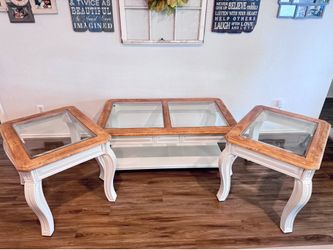 Refinished 3-Piece Coffee Table & End Table Set