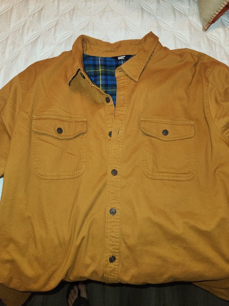XXL Lands' End Men's Flannel Lined Shirt Jackets