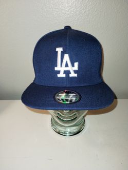 Blue And  White Unbranded LA Los Angeles Adjustable Snapback Hat Mens EUC