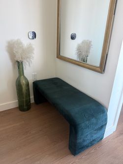 Velvet emerald green bench