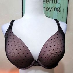 Cacique Tan Polka Dot Lace Overlay 36G Bra
